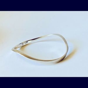 Modernist Solid Sterling Infinity  Bangle, Marked